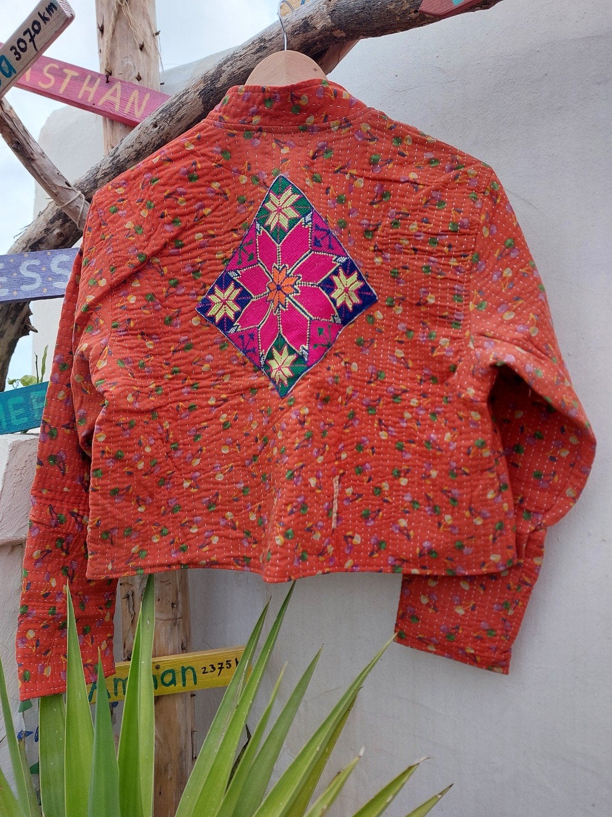 Kantha patchwork jasje, maat M/L, Maat 38/40 (M), India, Verzenden, Nieuw