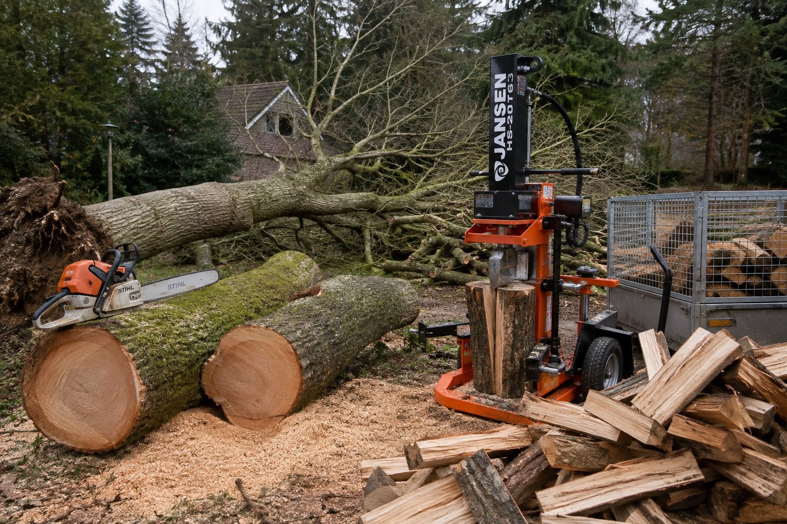bomen zagen, opruimen & hout kloven, Tuin en Terras, Haardhout, 6 m³ of meer, Ophalen