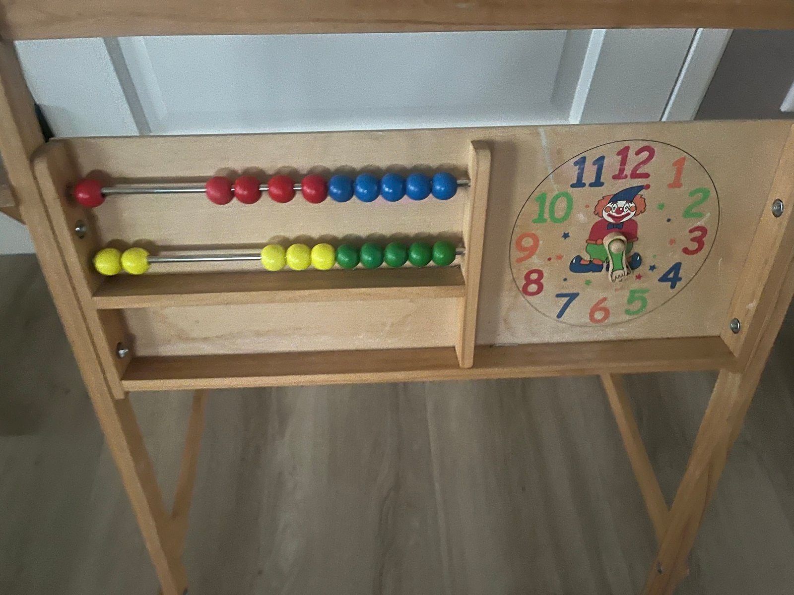 Schoolbord  tekentafel met krijtbord, whiteboard en telraam, Ophalen, Gebruikt, Knutselen