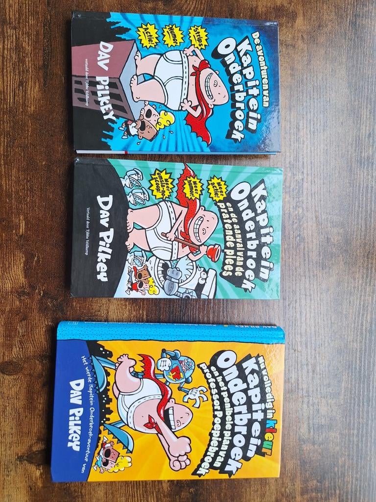 Kapitein Onderbroek Boeken - Set van 3, Boeken, Ophalen, Gelezen, Dav Pilkey, Fictie algemeen