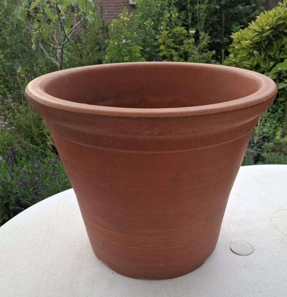 Stenen bloempot hoog 36 cm, Tuin en Terras, Bloempotten, Ophalen, Steen, Gebruikt, 40 cm of meer