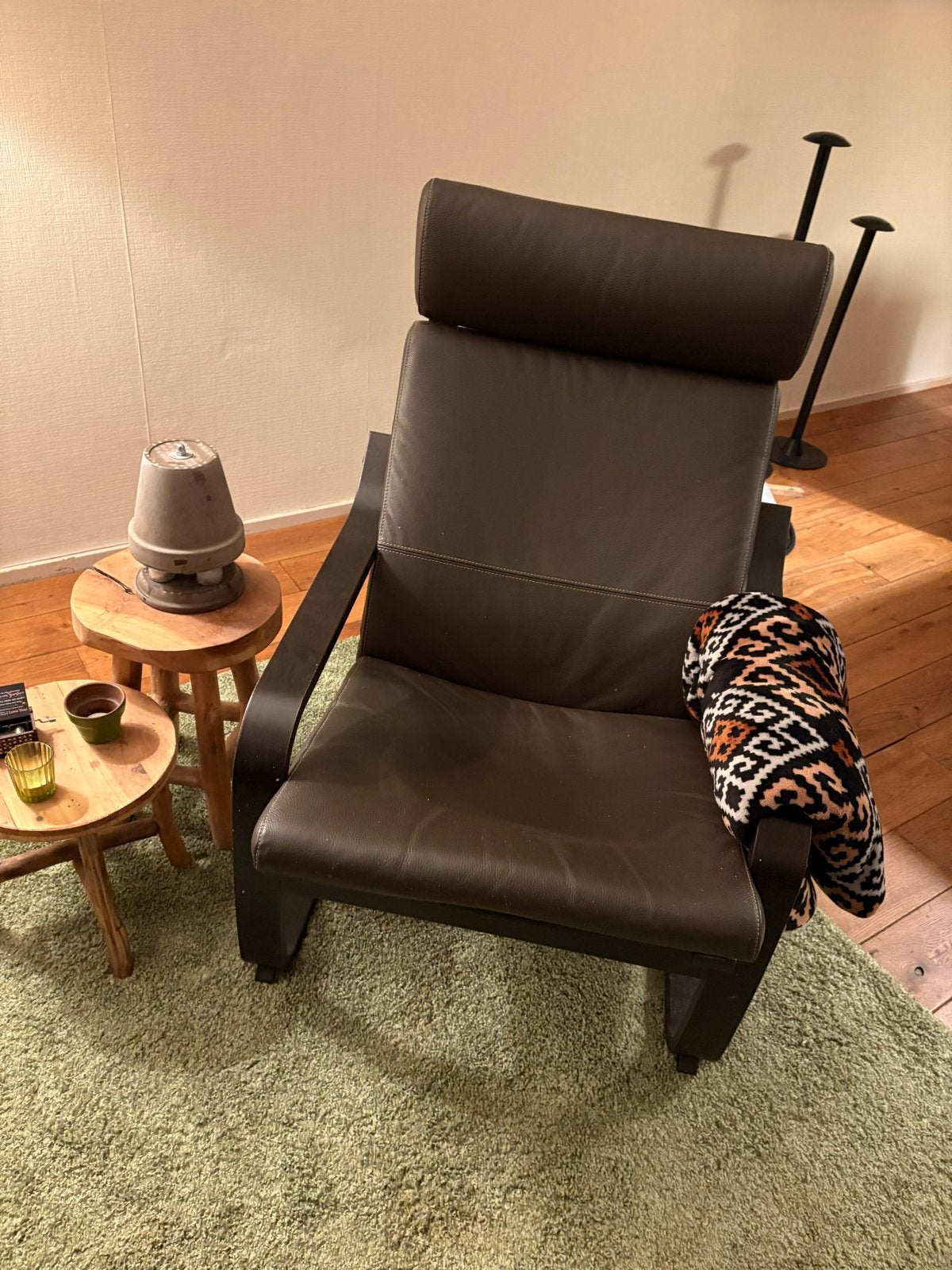 IKEA Poäng fauteuil - Bruin leer, Ophalen, Gebruikt, Bruin, Eén