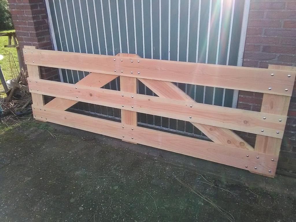 Nieuw Douglas landhek / poort / weidehek 3 meter breed., Ophalen, Nieuw, Hout, Tuinhek