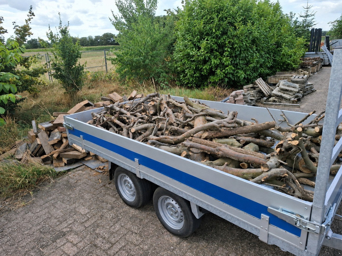 te koop Stookhout, Beuken - ca. 1,5m³ + ruim 3m³ vuren/grene, 3 tot 6 m³, Ophalen, Beukenhout, Stammen