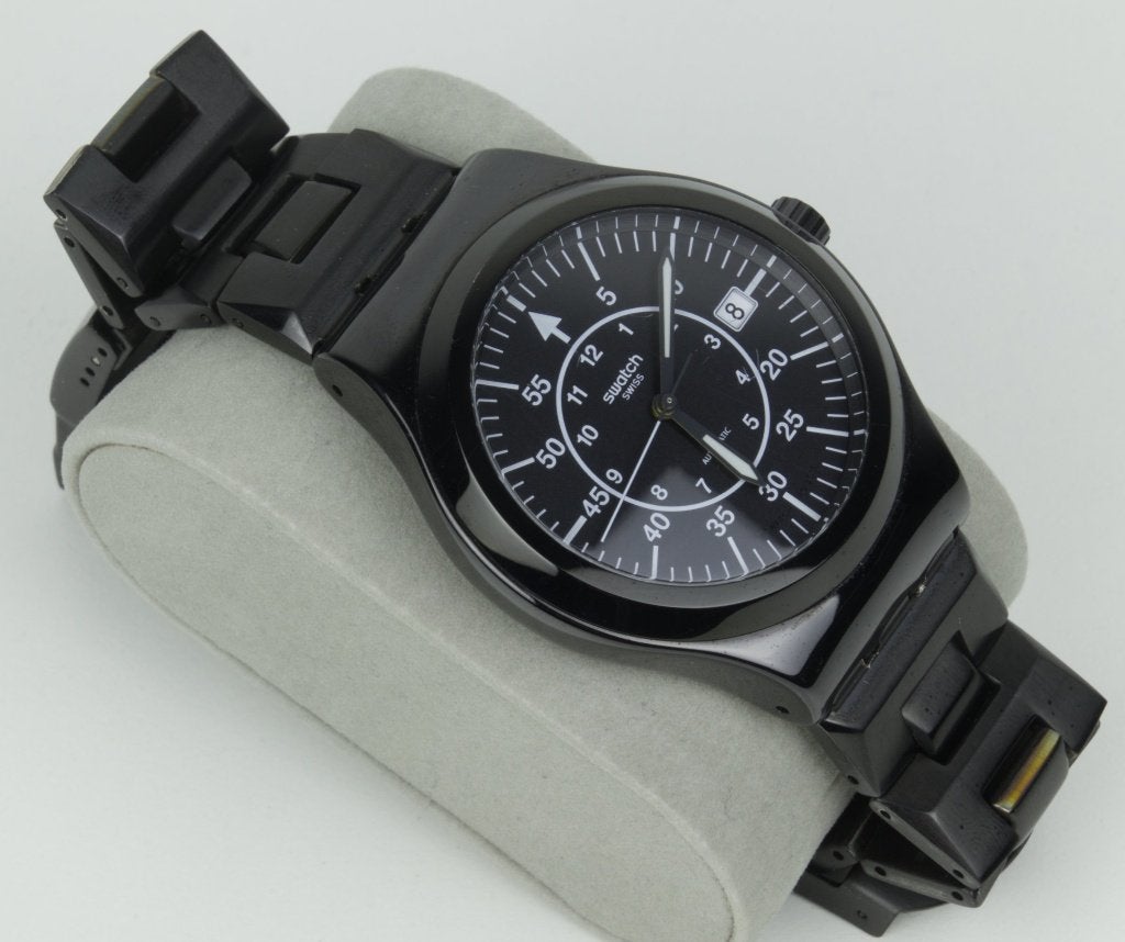 Swatch SISTEM SLATE YIB400 automatic watch polshorloge, Zwart, Swatch, Ophalen of Verzenden, Gebruikt