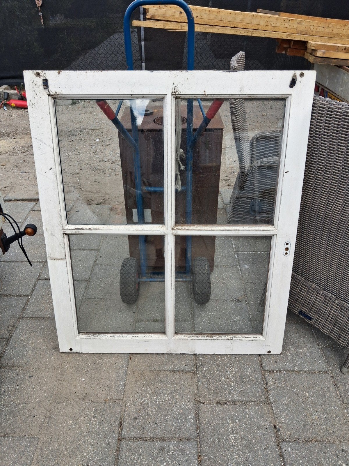 Gebruikt houten raam met thermopaneglas, Ophalen, Gevelraam of Ruit, Gebruikt, 80 tot 120 cm