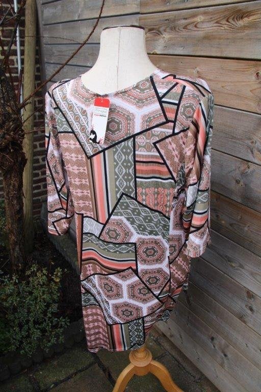Tuniek oranje/ kaki Magna mt 44/46 a-lijn Nieuw Vaste prijs, Maat 42/44 (L), Nieuw, Oranje, Ophalen of Verzenden