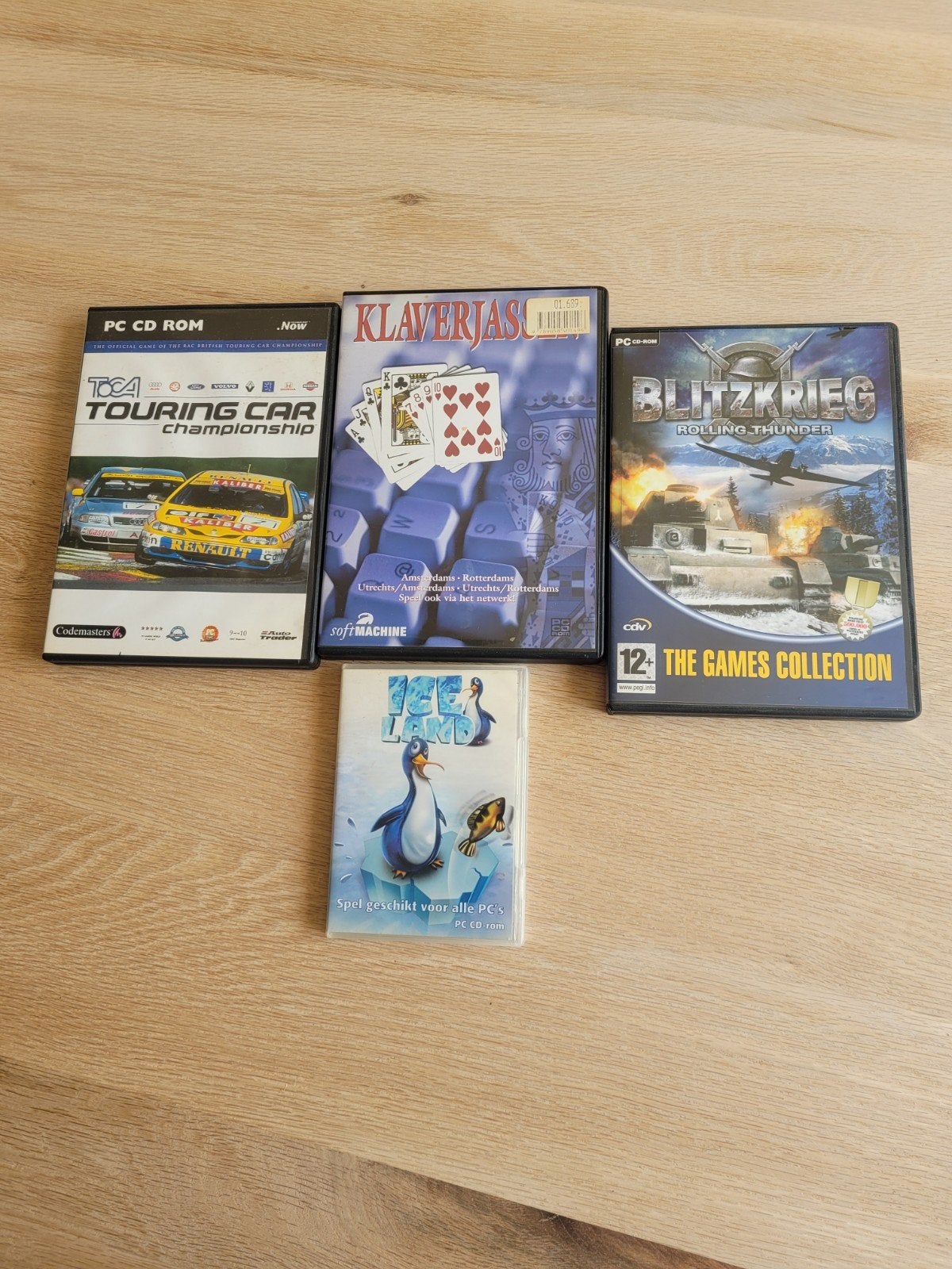 4 PC CD-ROM Spellen: TOCA, Klaverjas & Blitzkrieg, Gebruikt, Overige genres, 1 speler, Ophalen of Verzenden