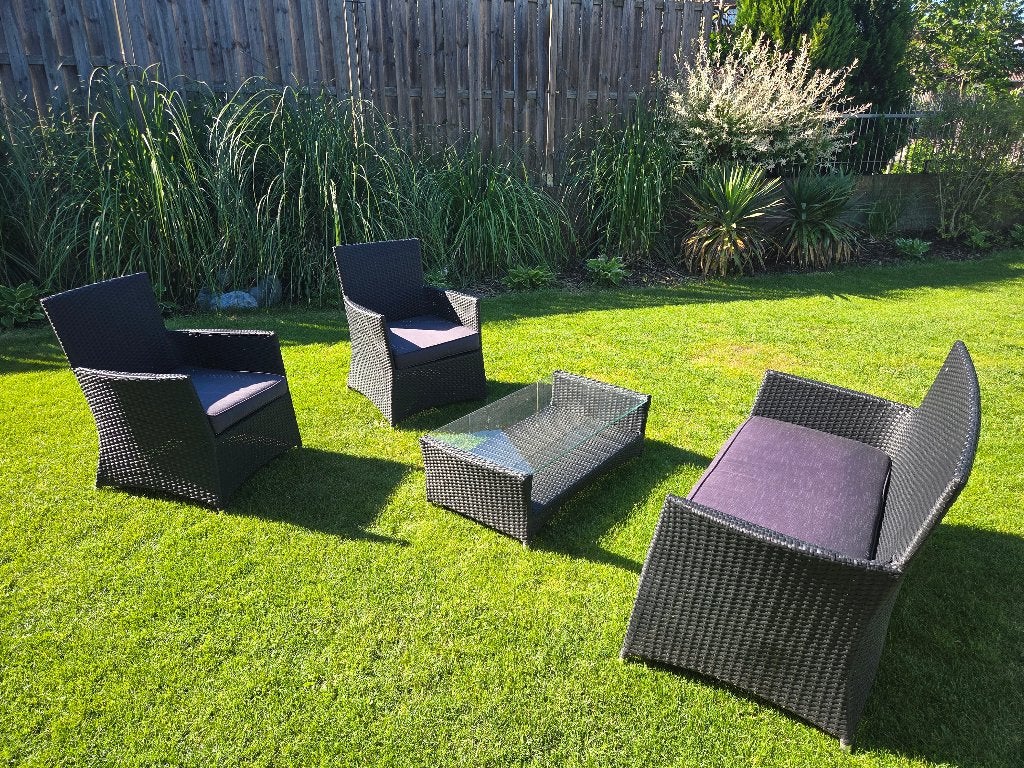 Tuinset, Ophalen, 4 zitplaatsen, Gebruikt, Rotan
