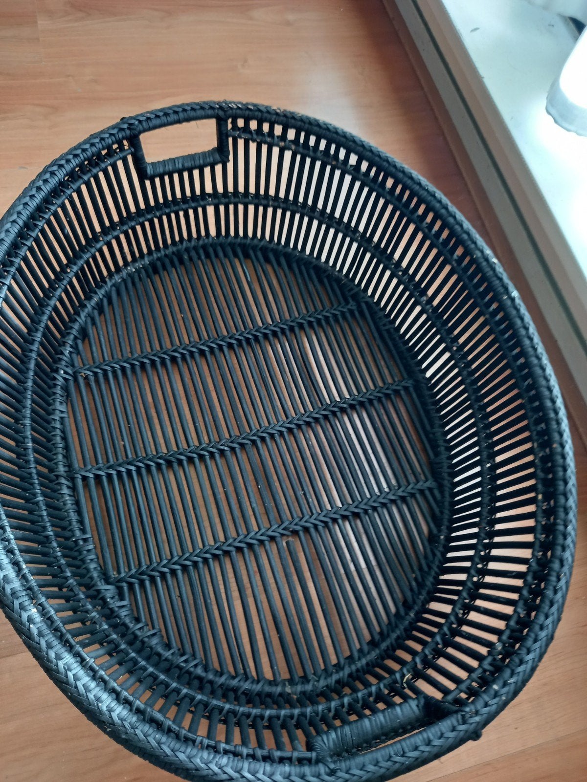 Ovale zwarte rietenmand 75 cm, Ophalen of Verzenden, Ovaal