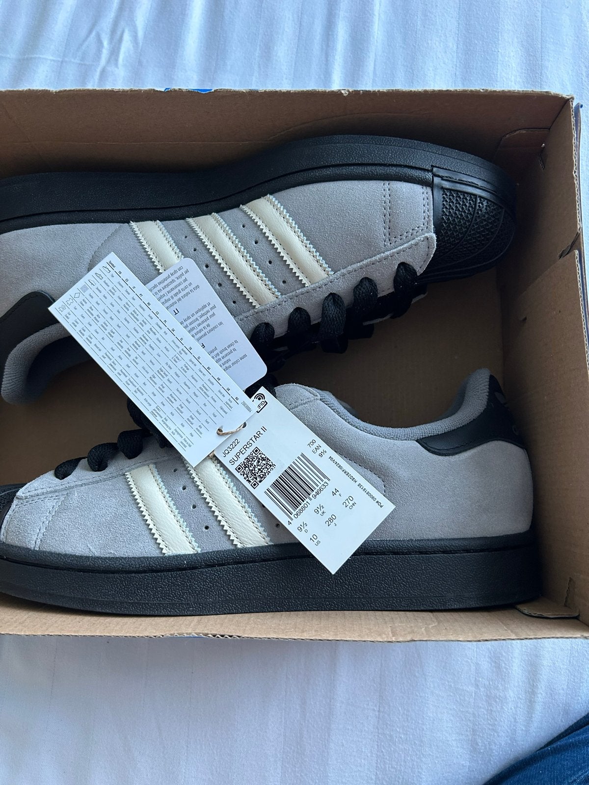 Adidas Superstar II Sneakers - Grijs/Zwart - Maat 44, Ophalen of Verzenden, Nieuw, Overige kleuren, Sneakers of Gympen