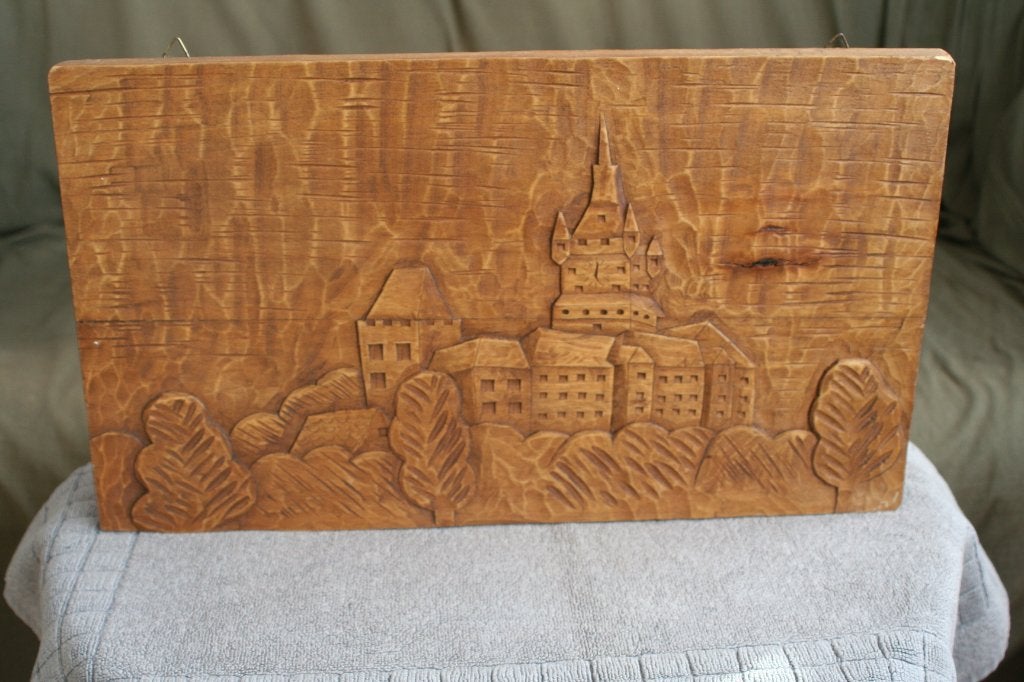 Antieke mooie 2 schilderij van hout met houtsnijwerk, Ophalen of Verzenden, Wanddecoratie, 20 - 50 cm, Hout