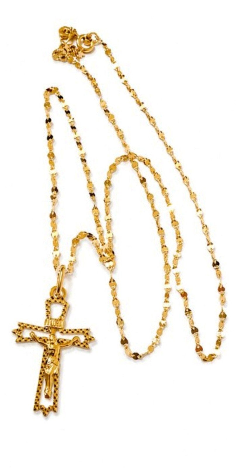 Gouden Halsketting met Kruis 18kt 750 - Nieuw, Sieraden, Tassen en Uiterlijk, Kettingen, Met hanger, Geel, Nieuw, Ophalen of Verzenden