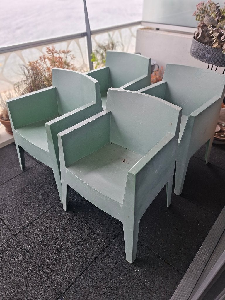 4 x Stapelbare tuinstoel van Philip Starck voor Driade, Tuin en Terras, Ophalen, Gebruikt, Kunststof, Stapelbaar