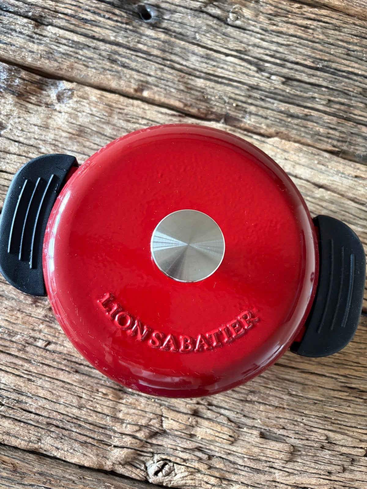 Lionsabattier Gietijzeren Braadpan - Rood, 20cm, Ophalen, Zo goed als nieuw, Koekenpan of Braadpan, Gietijzer