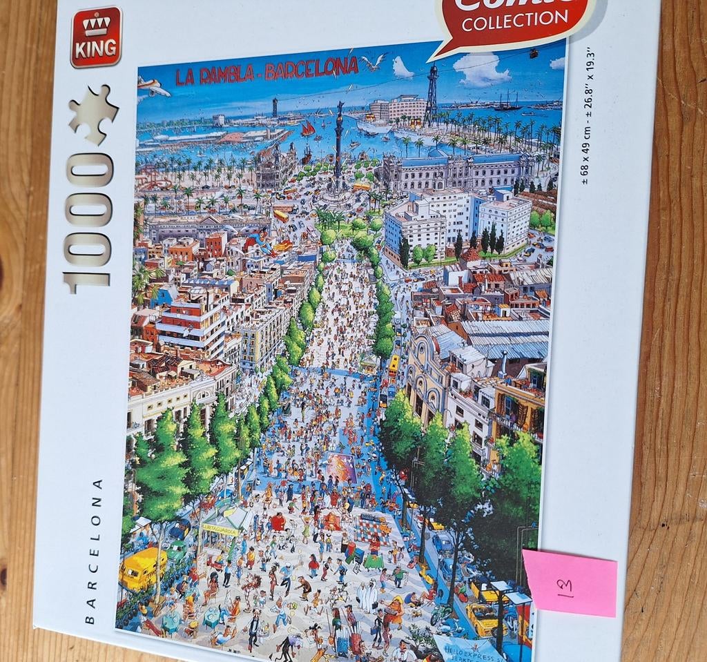 King puzzel 1000 stukjes Barcelona compleet, Ophalen of Verzenden, 500 t/m 1500 stukjes, Zo goed als nieuw