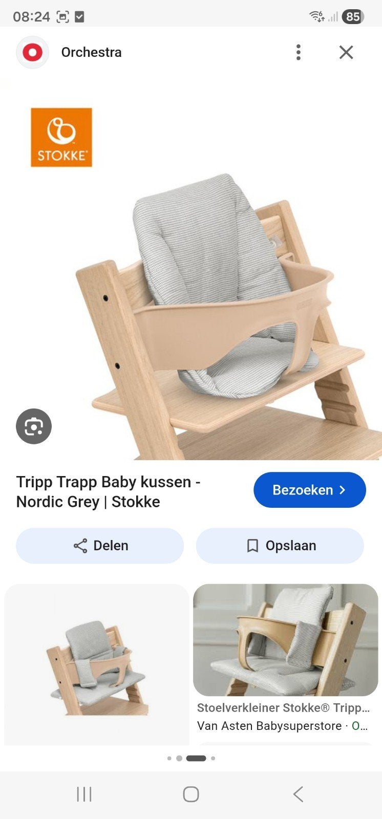 Stokke tripp trapp, tripptrapp zitverkleiner, babykussen, Ophalen of Verzenden, Zo goed als nieuw, Kussen