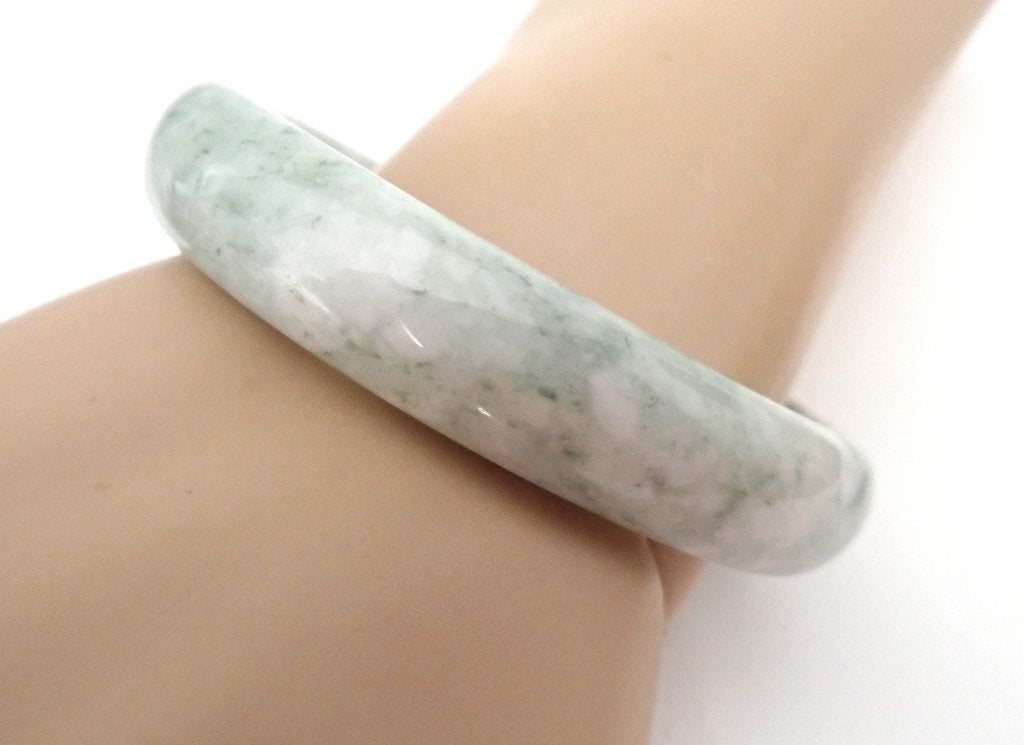 Armband van zachtgroene jade, Verzenden, Nieuw, Groen, Overige materialen