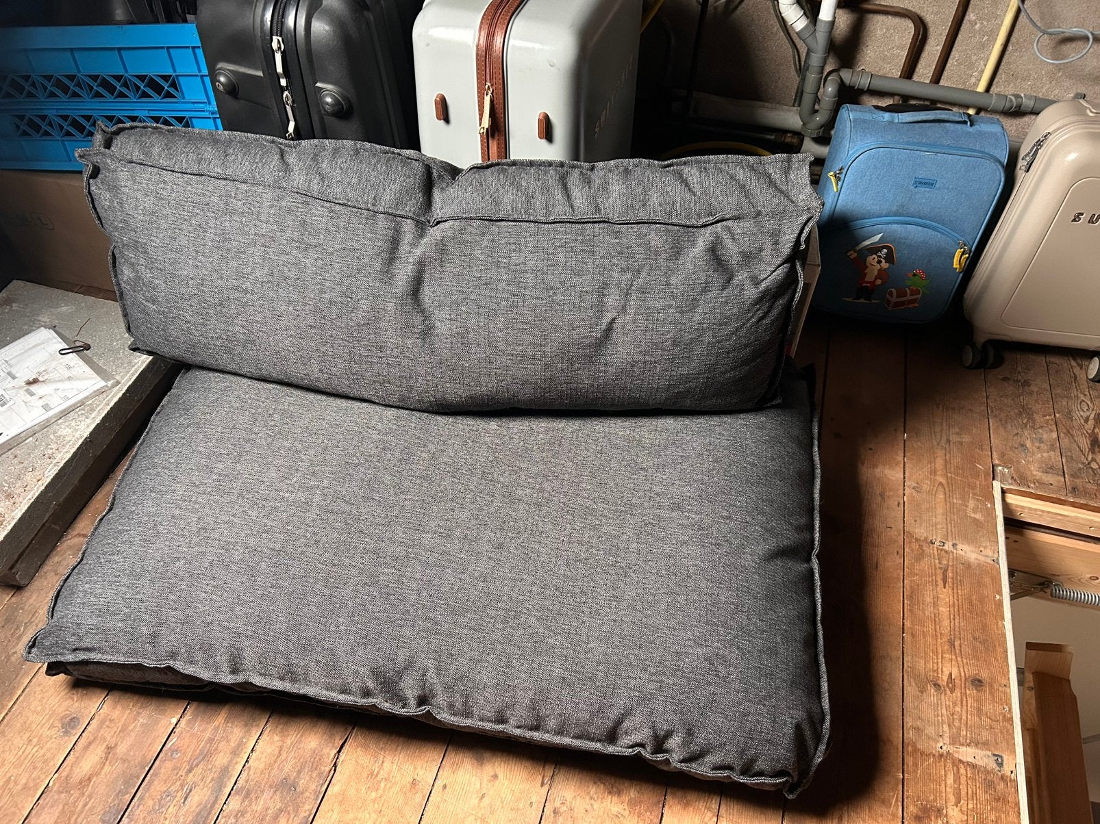 Palletkussens antraciet incl. opberghoes TEAB, Tuin en Terras, Ophalen, Zo goed als nieuw, Kunststof