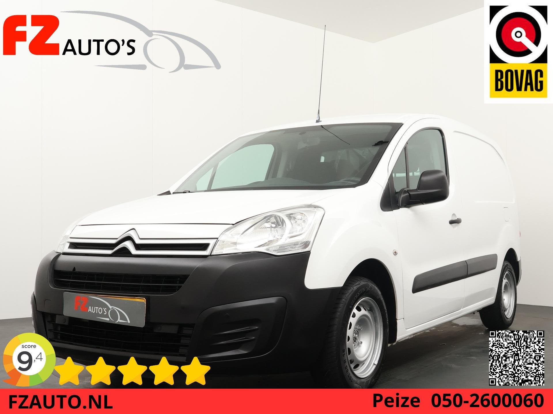Citroen Berlingo 1.6 BlueHDI 75 Club - Airconditioning - Cru, Voorwielaandrijving, Stof, 4 cilinders, Citroën