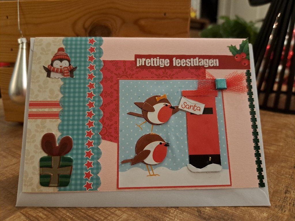 kerst kaart nr 3 met envelop, Hobby en Vrije tijd, Kaarten | Zelfgemaakt, Ophalen of Verzenden, Nieuw, Kerst