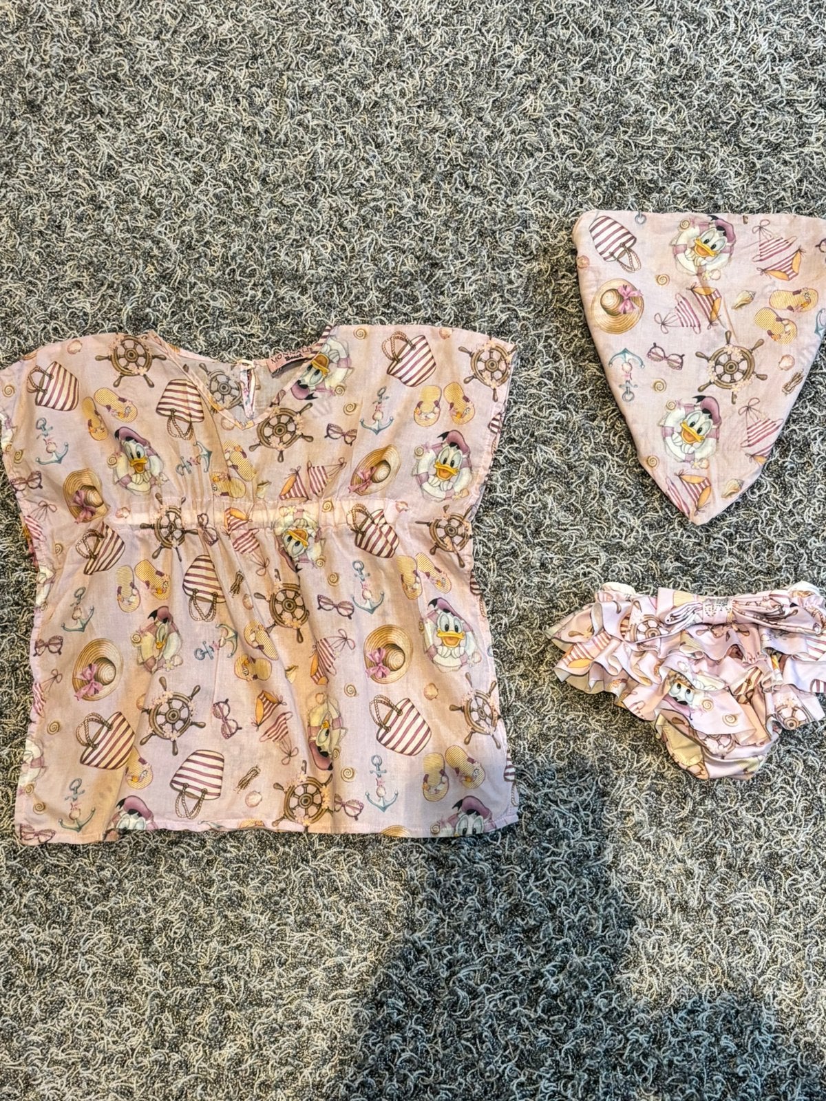 Monnalisa bikini broekje jurkje en haarband 12 maanden, Meisje, Badpak, Ophalen of Verzenden, Zo goed als nieuw