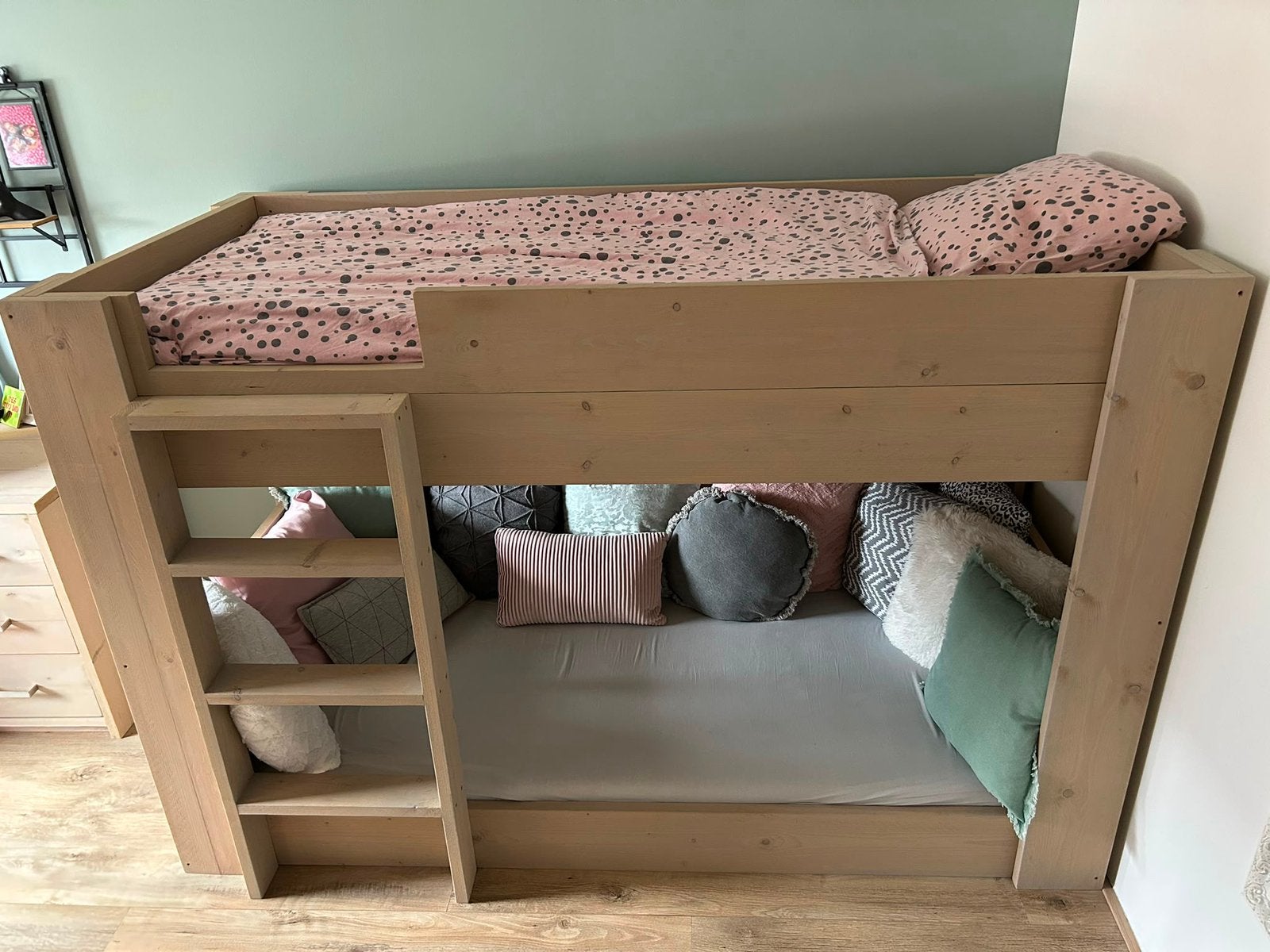 Steigerhouten stapelbed/hoogslaper, Kinderen en Baby's, Ophalen, Zo goed als nieuw, Hoogslaper