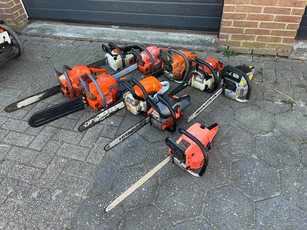 Partij kettingzagen - Diverse merken en modellen, Tuin en Terras, Heggenscharen, Zo goed als nieuw, Benzine, Ophalen of Verzenden