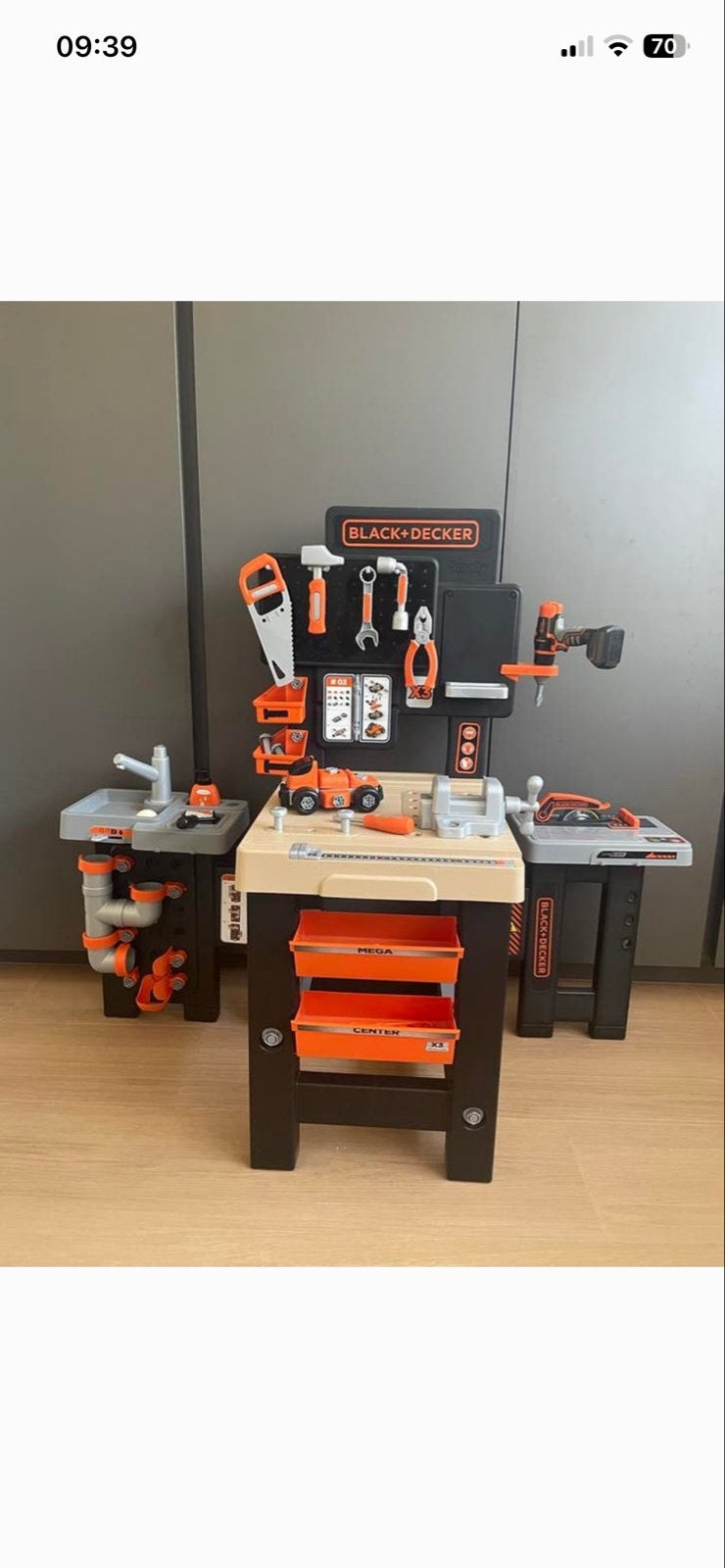 Smoby Black & Decker Mega Center Speelgoedwerkbank, Ophalen, Zo goed als nieuw, Jongen of Meisje