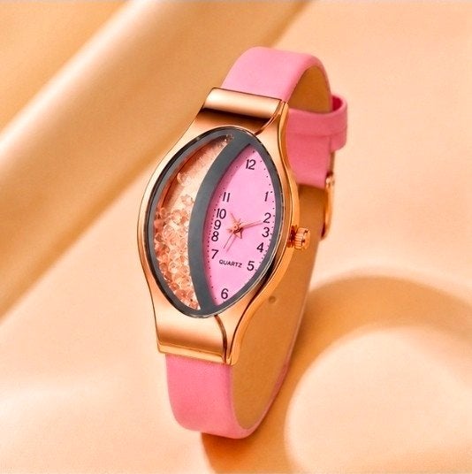 Moderne Roze Quartz Horloge, Ophalen of Verzenden