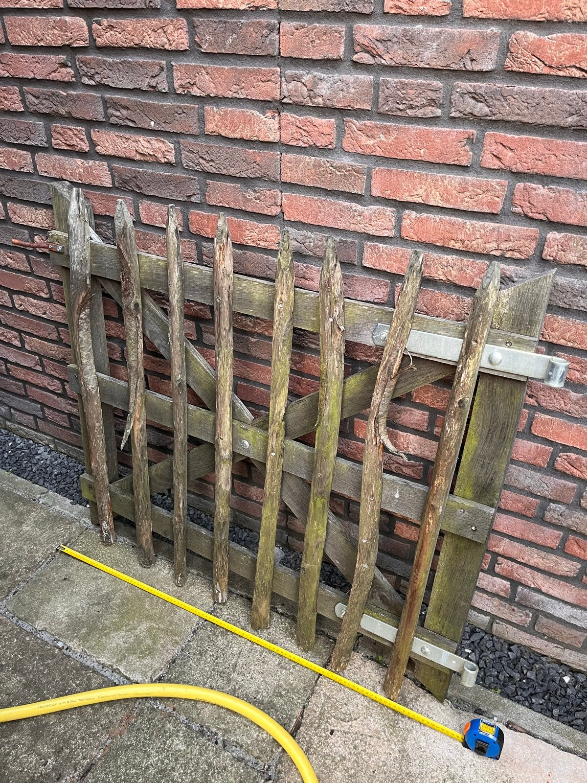 Houten Poort - frans schapenhekwerk, Ophalen, Met poort, Gebruikt, Tuinhek