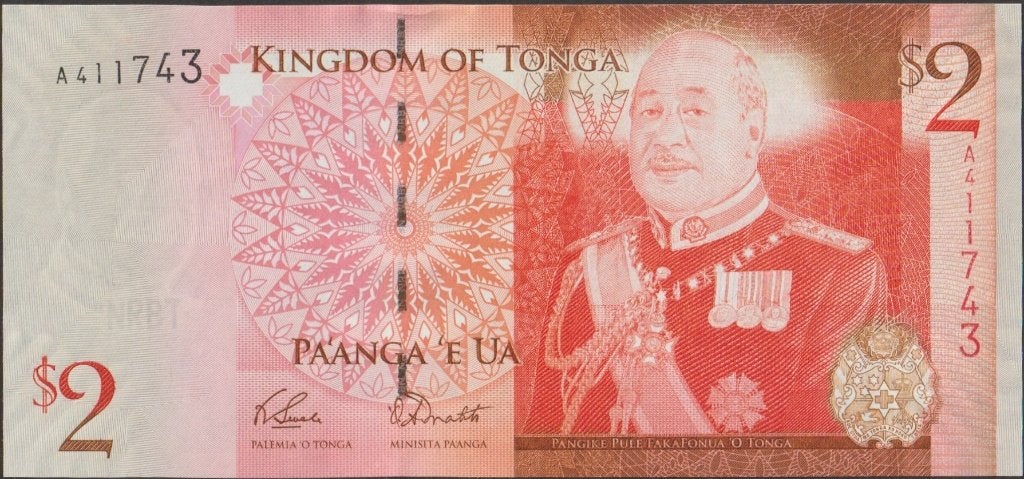 Tonga 2 pa'anga ND(2009) aUNC p.38a (# 681), Postzegels en Munten, Bankbiljetten | Oceanië, Verzenden, Los biljet
