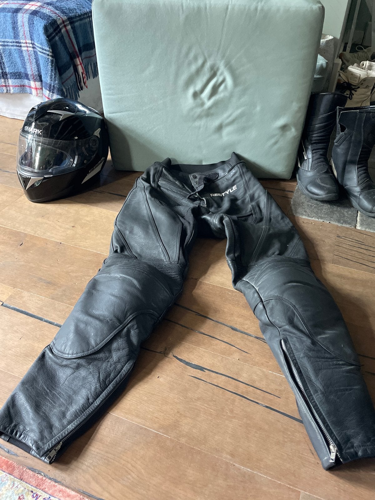 Restyle Leren Motorbroek - Zwart, Ophalen of Verzenden, Tweedehands, Dames, Broek | leer