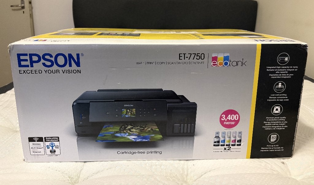Epson fotoprinter (A4/A3) - EcoTank ET-7750 - nieuw in doos!, Computers en Software, Ophalen, Fotoprinter, Nieuw, Kleur printen