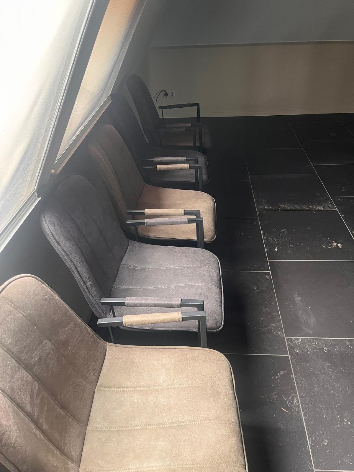 6 eetkamerstoelen 3 grijs, 3 groen, Huis en Inrichting, Ophalen, Zo goed als nieuw