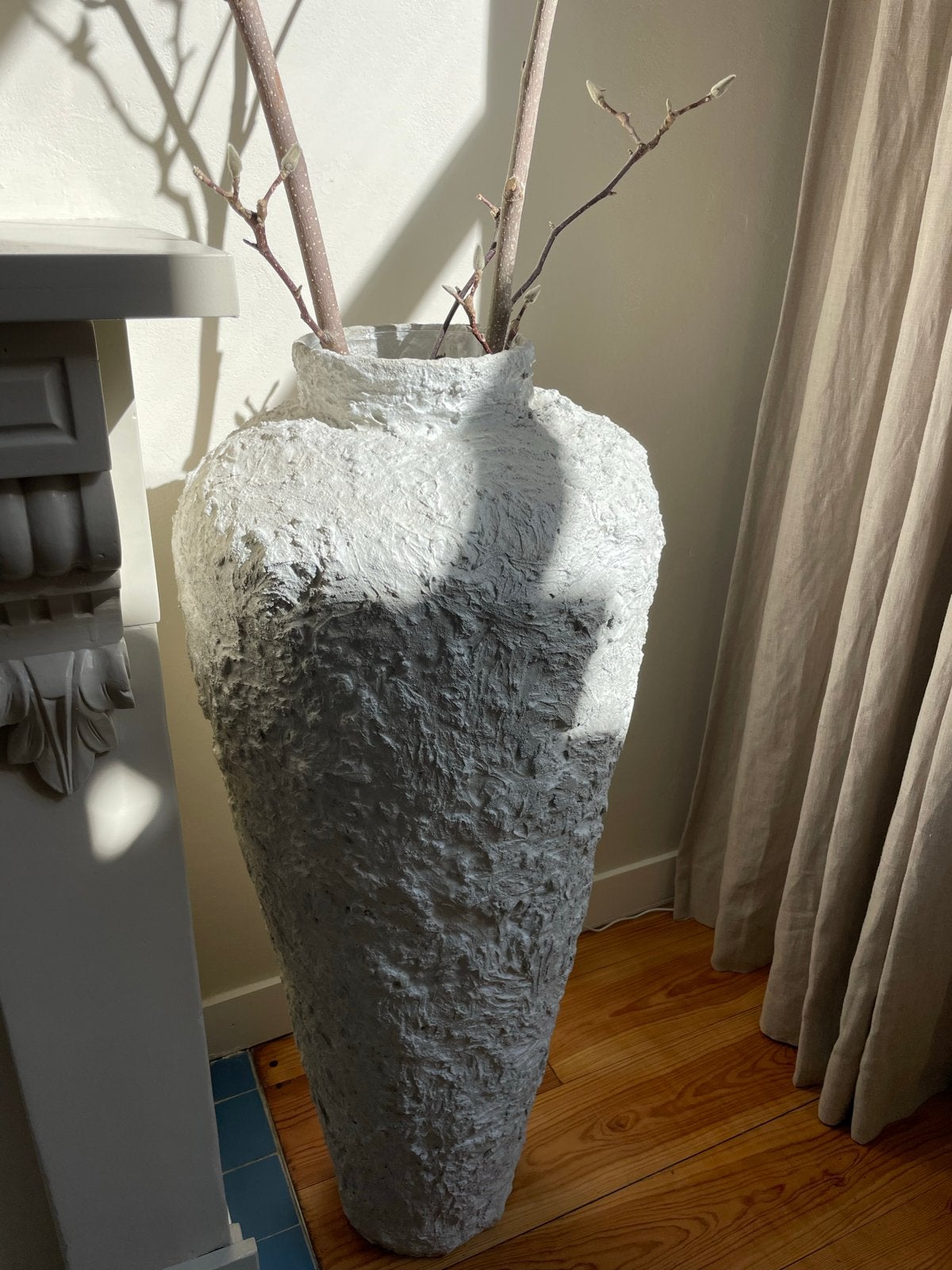 Grote japandi vaas - 100cm, Huis en Inrichting, Woonaccessoires | Vazen, Ophalen, Overige materialen, Handgemaakt, Beige