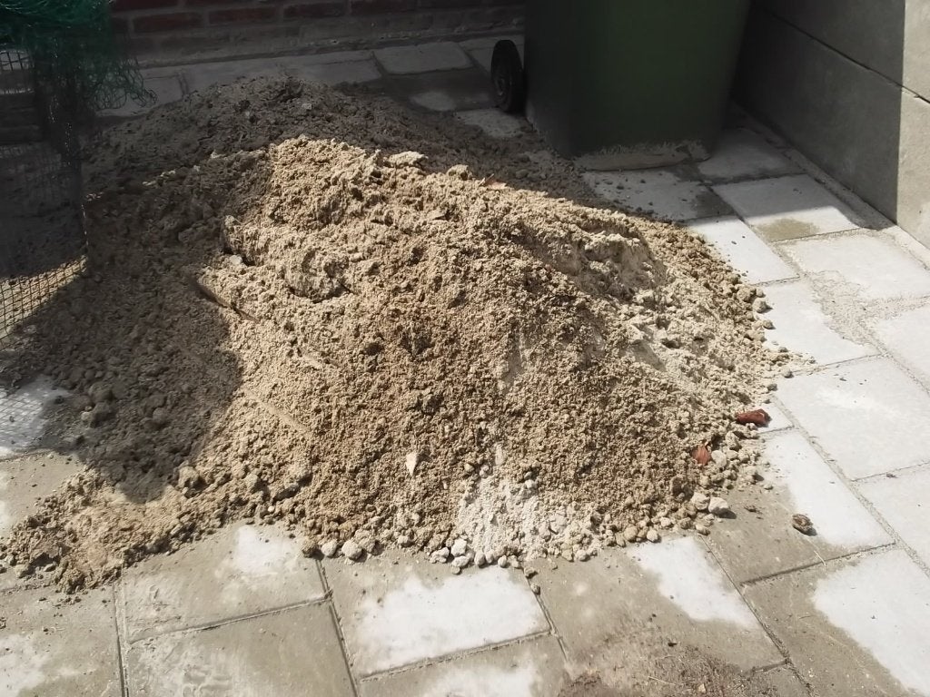 Gratis zand ophoogzand, Tuin en Terras, Zand, Ophalen, Gebruikt, Ophoogzand
