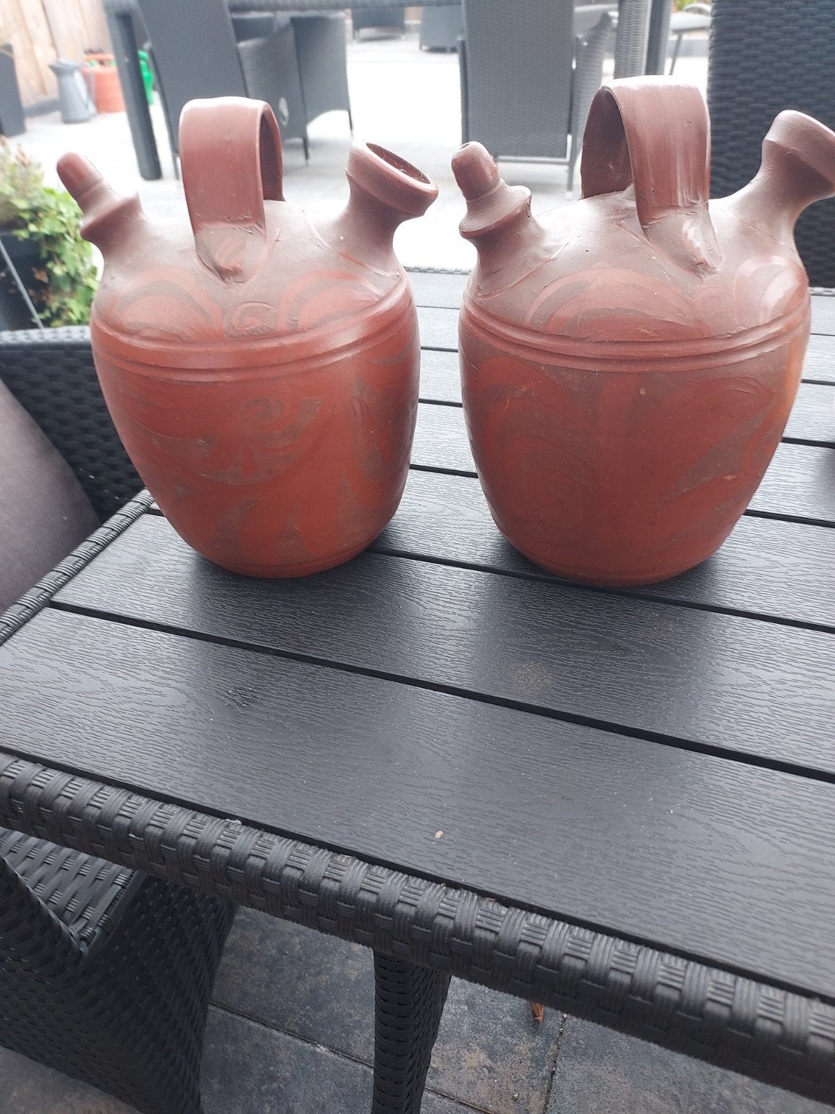 Set van 2 decoratieve terracotta kruiken, Ophalen
