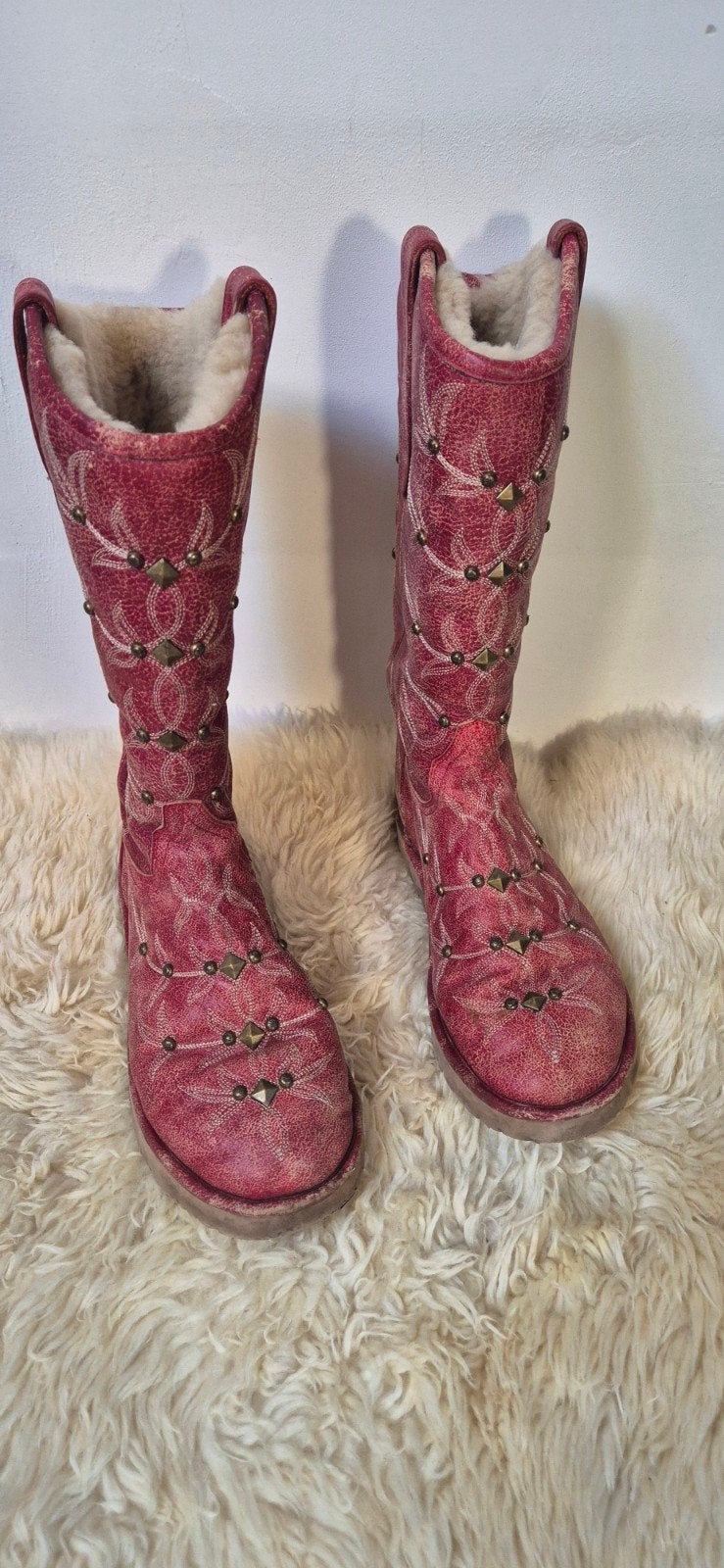 Old Gringo roze leren laarzen, maat 38, Kleding | Dames, Hoge laarzen, Ophalen of Verzenden, Zo goed als nieuw, Rood