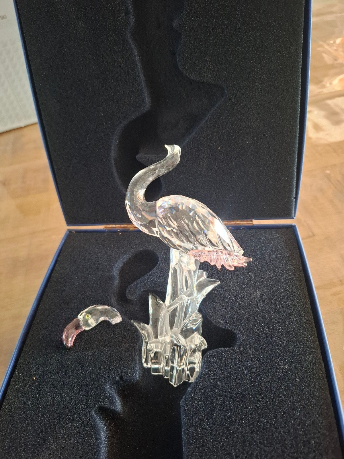 Swarovski Flamingo Kristalbeeldje - Kapot, 15 cm hoog, Ophalen