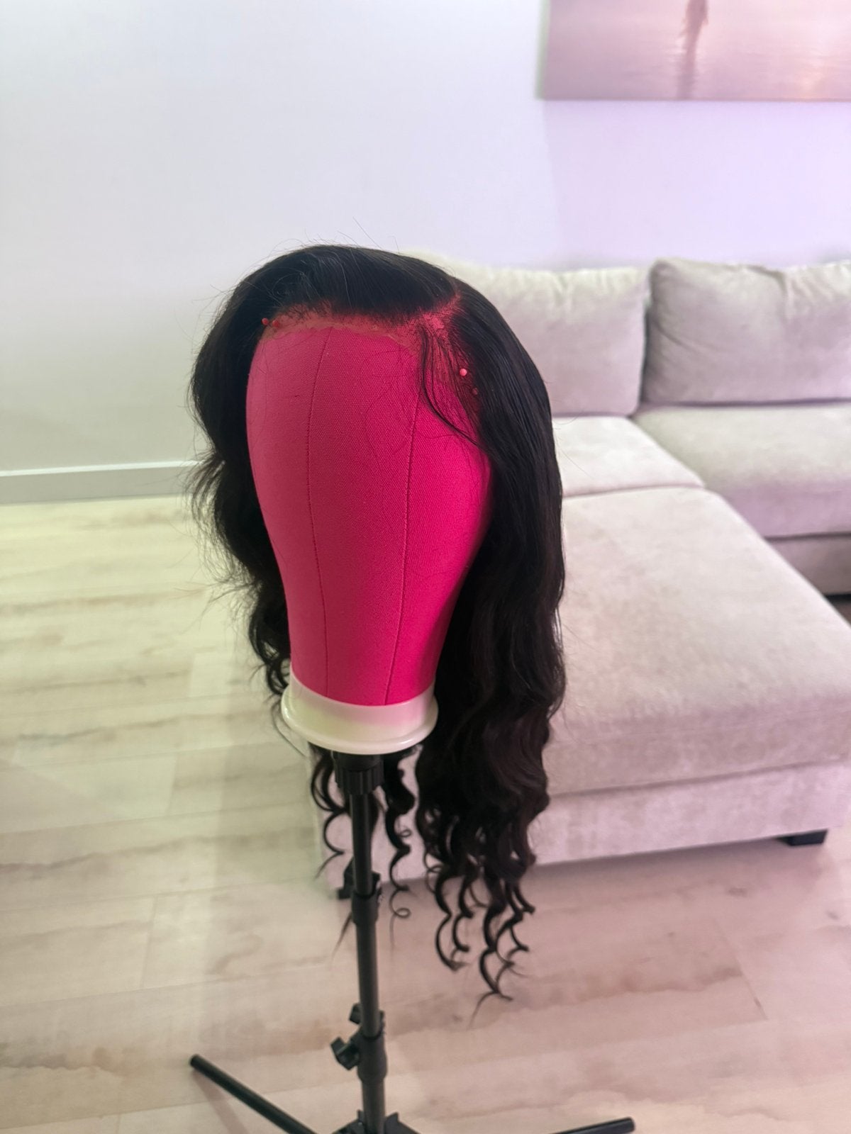100% human hair wig 28inch 5x7 closure, Ophalen of Verzenden, Zo goed als nieuw, Pruik of Haarverlenging