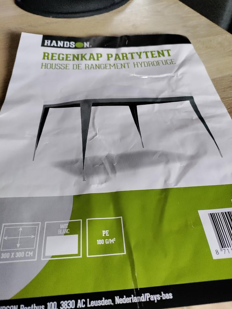 gezocht regenkap 3x3 voor partytent, Ophalen of Verzenden, Nieuw, Minder dan 5 meter