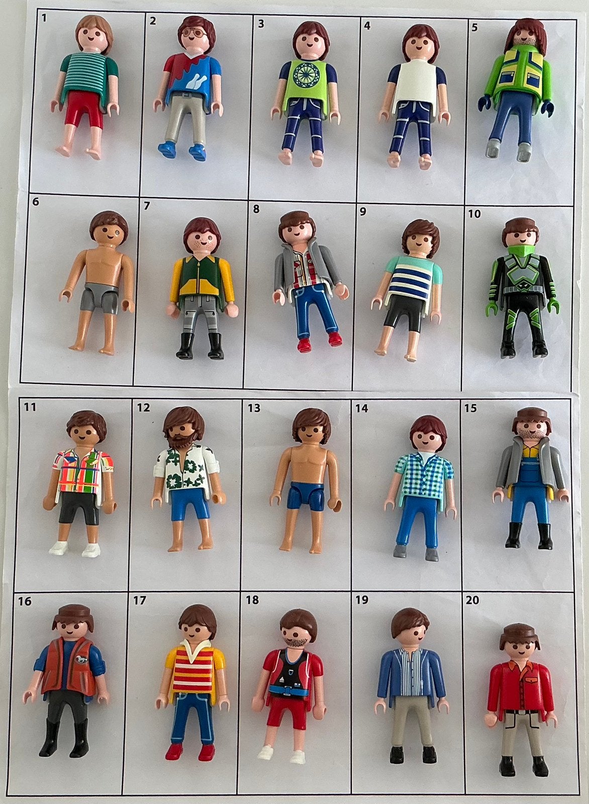Playmobil mannen bruin haar (E), Ophalen of Verzenden, Gebruikt, Losse onderdelen, Figuren