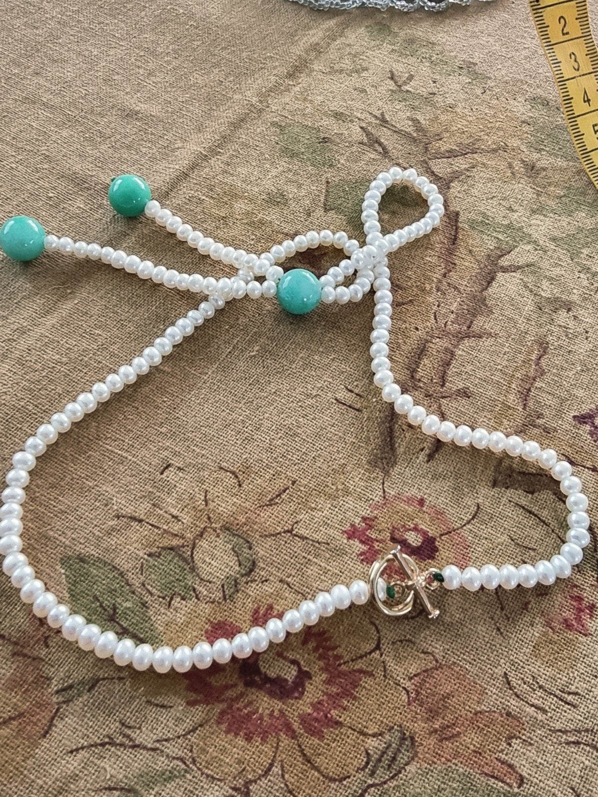 collier cultive parels, zoetwater met topaas, Verzenden, Nieuw, Steen of Mineraal