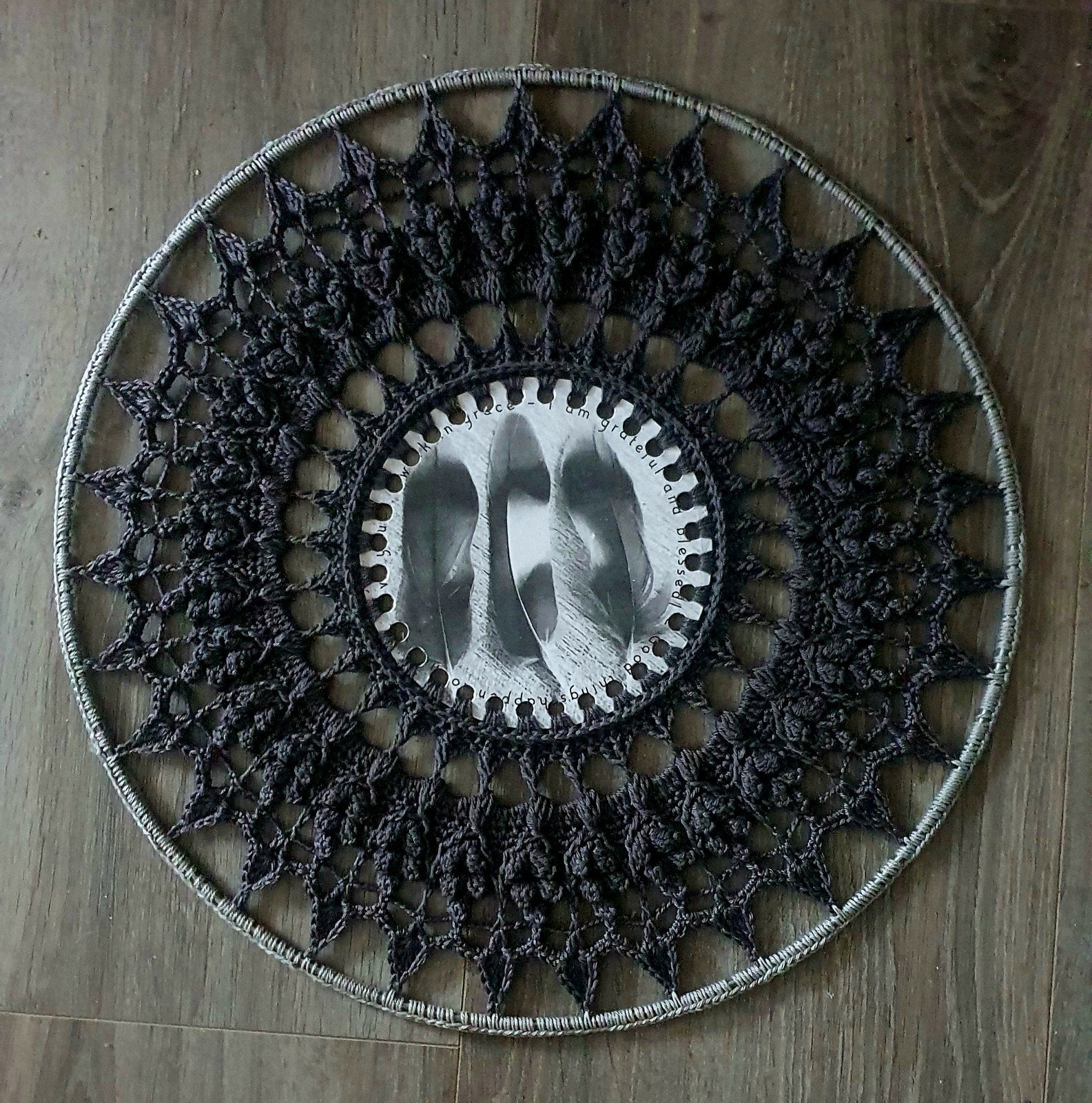 Gehaakte mandala ca 50cm - muurdecoratie, Ophalen of Verzenden
