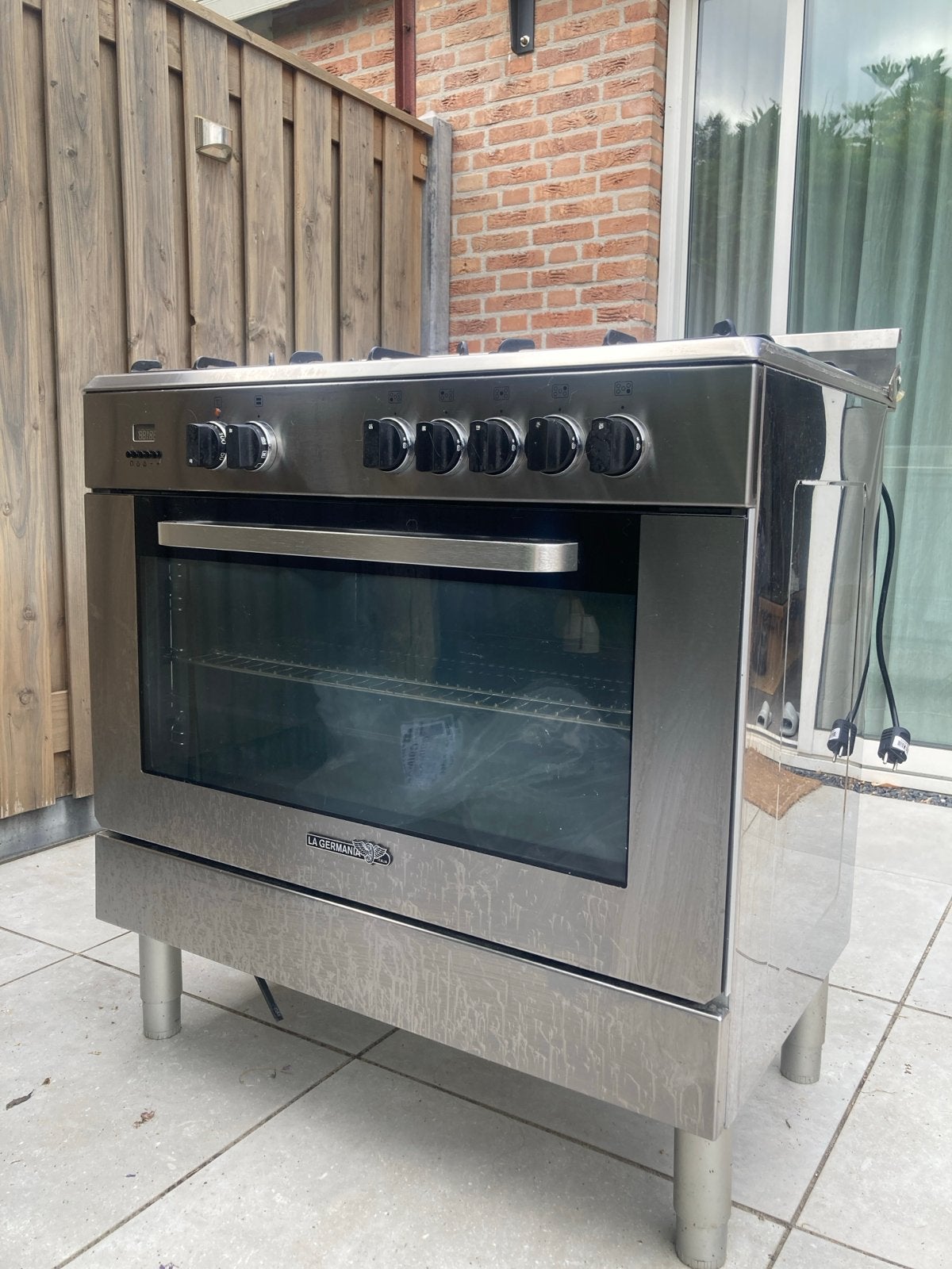 La Germania Fornuis met Oven - 5 Gasbranders, Witgoed en Apparatuur, Ophalen, Gebruikt, 60 cm of meer, Gas