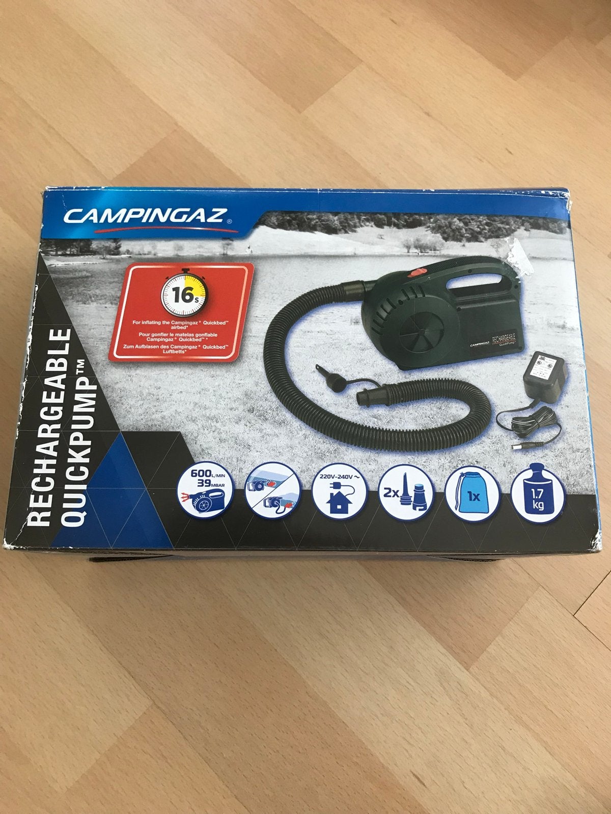 Campingaz Oplaadbare QuickPump Elektrische Luchtpomp, Caravans en Kamperen, Ophalen, Zo goed als nieuw