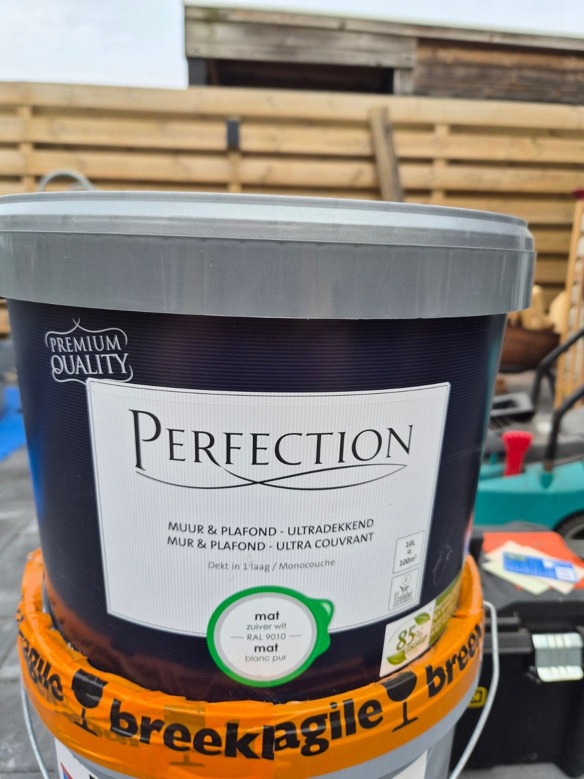perfection muur & plafond ral 9010 10 liter, Ophalen, Wit, Nieuw, Verf