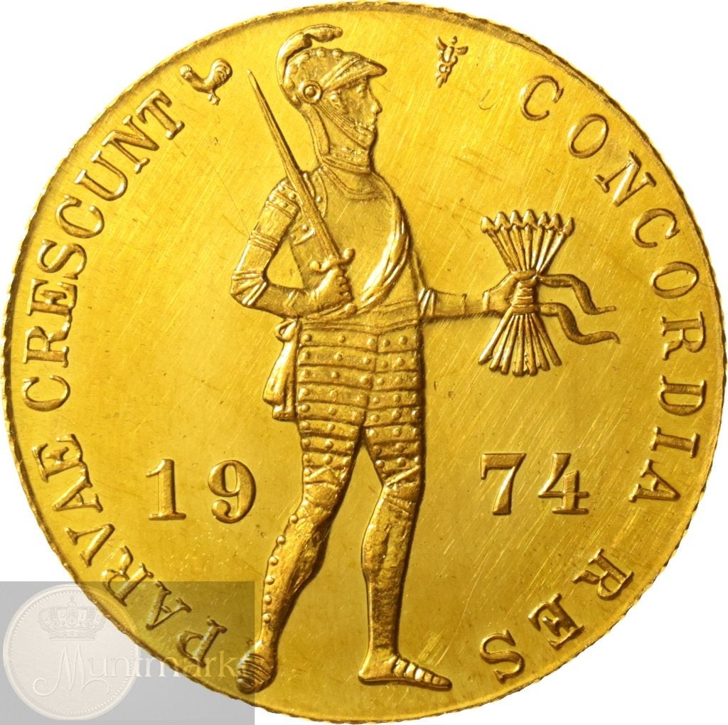 Nederland - Gouden dukaat 1974 medailleslag - ZELDZAAM, Koningin Juliana, Losse munt, Goud, Overige waardes
