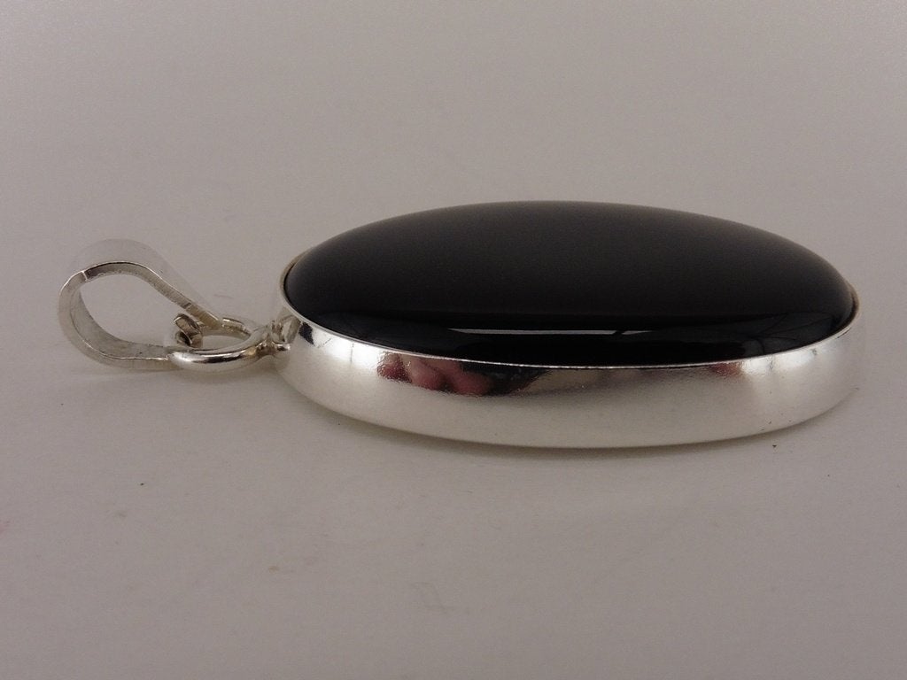 Zilveren hanger met onix                                 Z88, Gebruikt, Overige voorstellingen, ., Zwart
